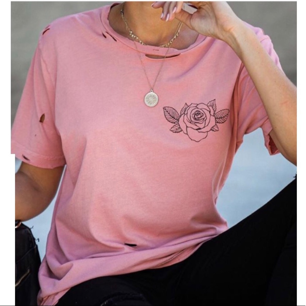 Lulusimons studio distressed cotton tee